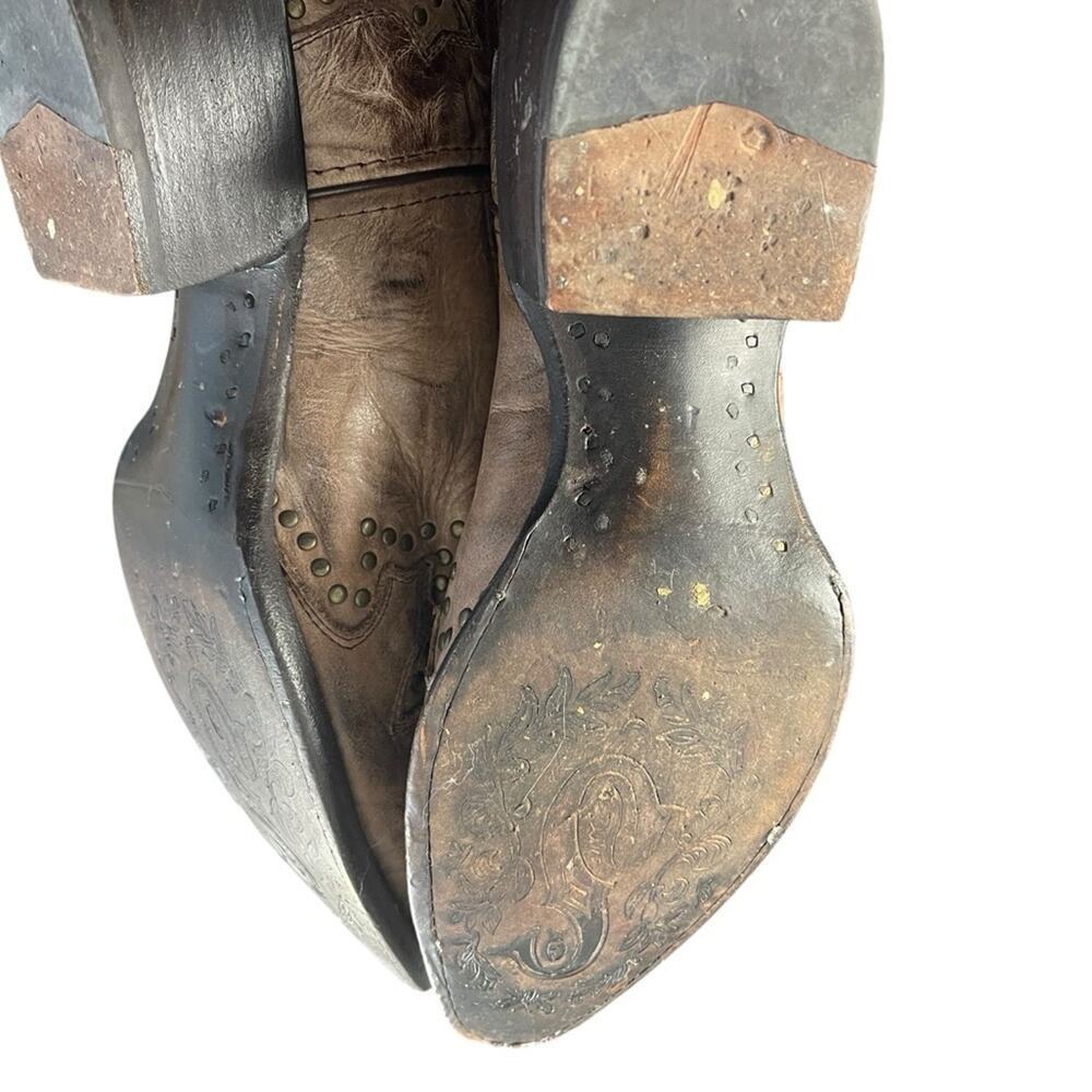Sonora Riley Distressed Leather Butterfly Western Boots, Cowgirl, Festival, 8B - Picture 11 of 13